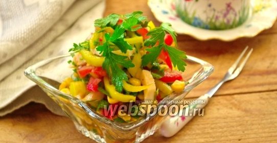 Салат с кальмаром и томатной заправкой