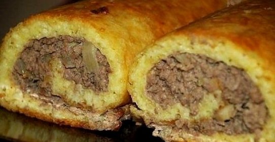 Сырный рулет с фаршем
