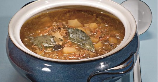 Овощной рассольник с грибами