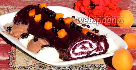 Абрикосово-черничный рулет