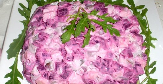 Селедка под шубой кубиками