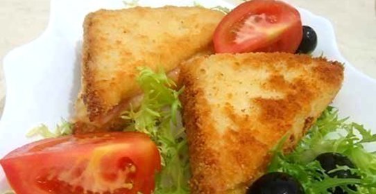 Гренки с ветчиной