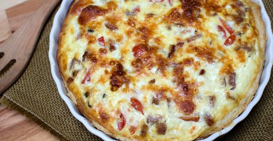 Киш с грибами и сыром