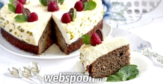 Маково-ореховый пирог со сливками