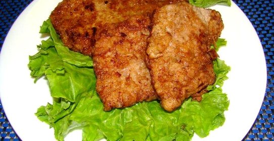 Говяжий шницель в маринаде из картофельного крахмала