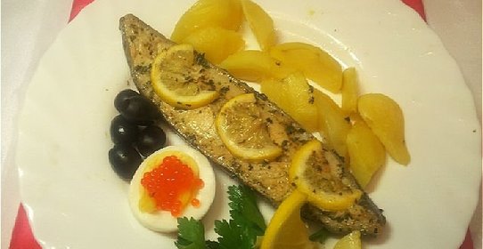 Палтус на Рождество по - гречески