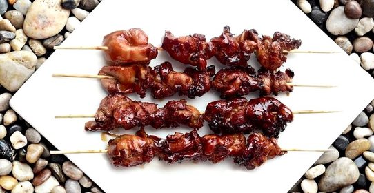 Шашлычки якитори из цесарки