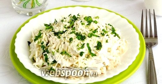 Рыбный салат с брынзой