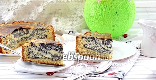 Творожно-маковый пирог на песочном тесте