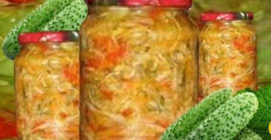 Салат капуста с огурцами на зиму