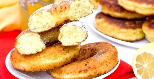 Творожные лимонные пончики