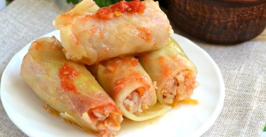 Голубцы, фаршированные мясом и рисом
