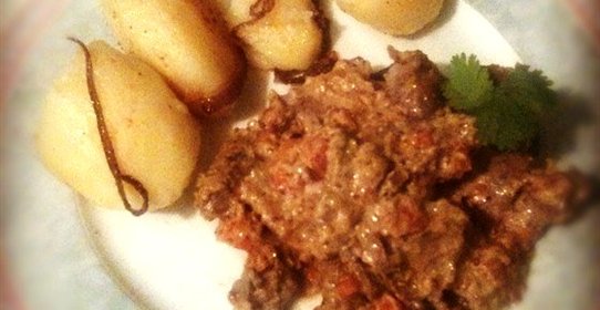 Печень кролика в сливочном соусе