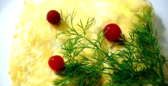 Кабачки с заливкой из творога