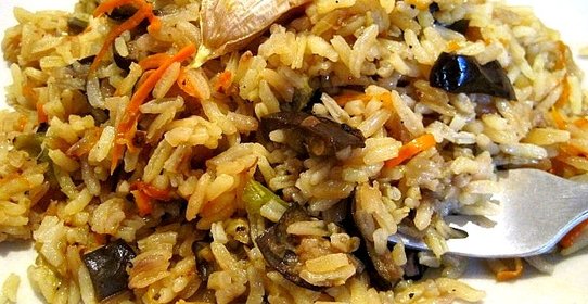 Рис с баклажанами