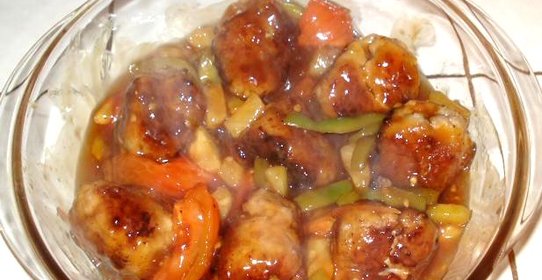 Мясные шарики в кисло-сладком соусе