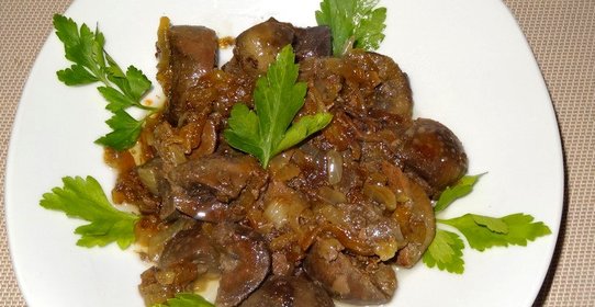 Почки жареные с луком