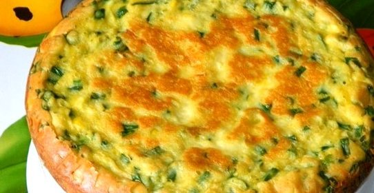 Пирог с зеленым луком на кефире