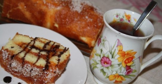 Бисквитный рулет Пятнадцатиминутка