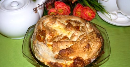 Ачма из лаваша с творогом