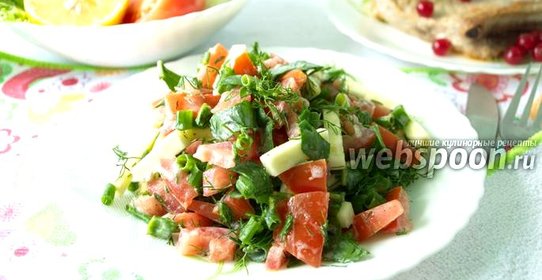 Салат из свежего кабачка и помидора