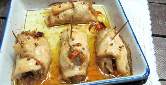 Куриные рулеты с овощной начинкой