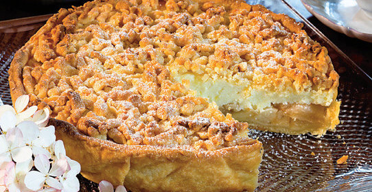 Творожно-яблочный пирог