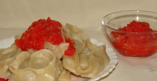 Манты с тыквой и мясом