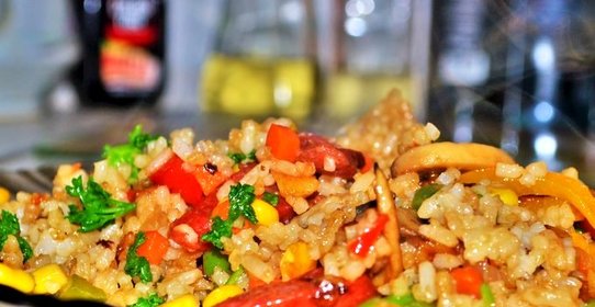 Постный плов с овощами