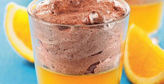 Апельсиновое желе с шоколадным муссом