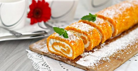 Морковный рулет с сыром