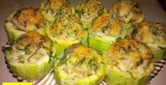 Фаршированные фаршем кабачки запеченные в духовке