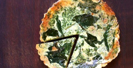 Творожный пудинг со шпинатом