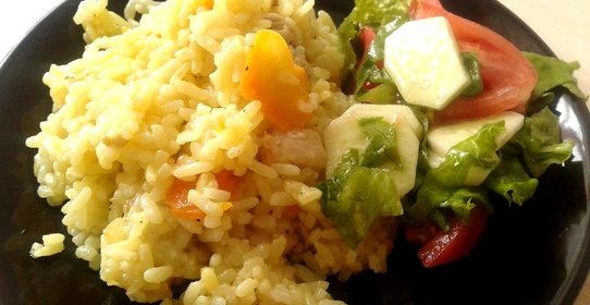 Плов с окорочками и овощами