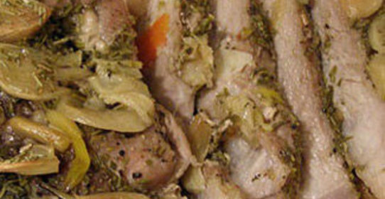 Свинина, запеченная с сельдереем