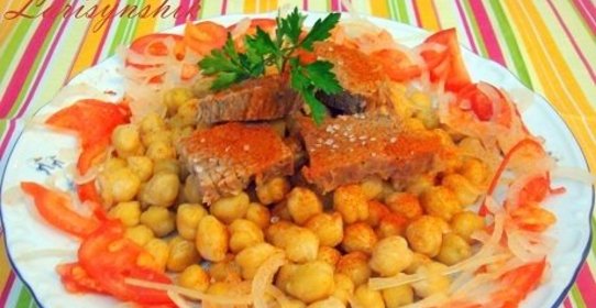 Говядина, вареная с нутом