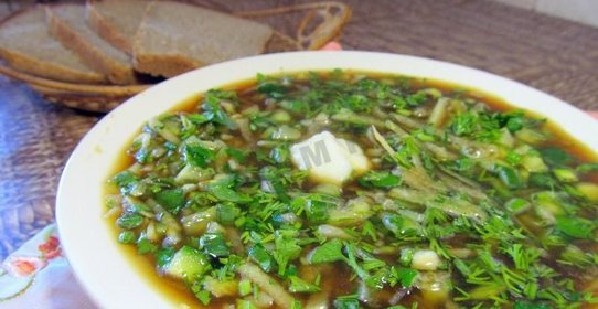 Постная окрошка на квасе