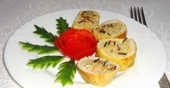 Плов в курином рулете