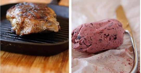 Стейк портерхаус с маслом из красного вина