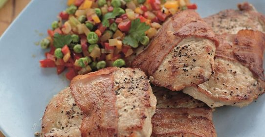 Свиные отбивные с овощами