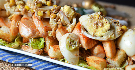 Куриный салат с яйцом