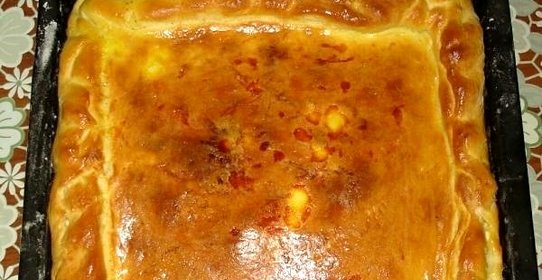 Пирог с рисом и фаршем