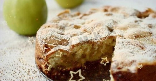 Яблочный пирог на сковороде