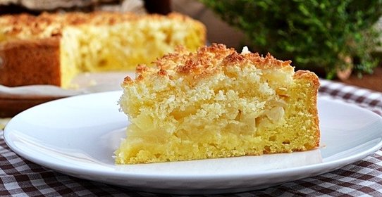 Пирог с творогом и ананасами