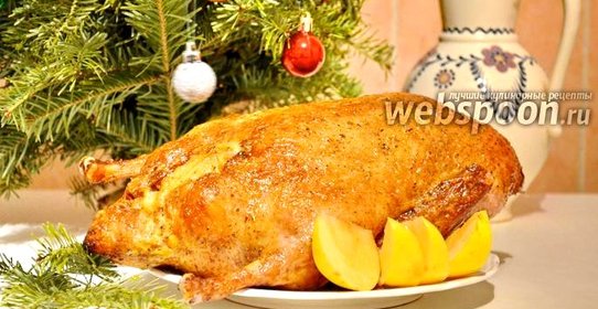 Утка с яблоками в духовке