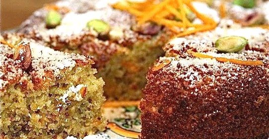 Апельсиново-фисташковый пирог на манке