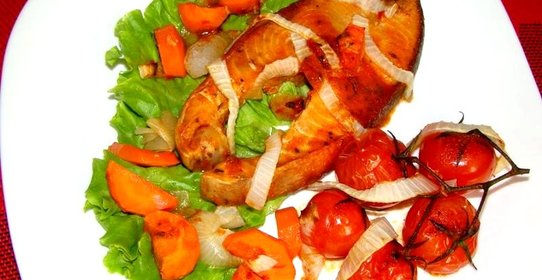 Стейк кеты с овощами