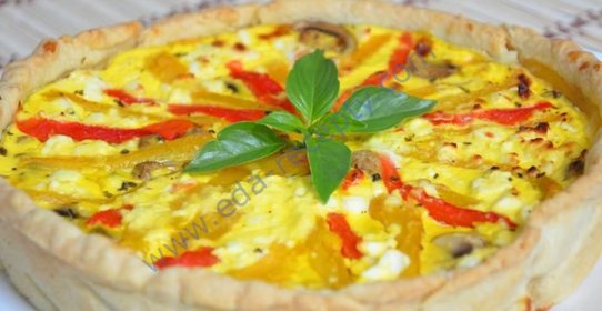 Французский пирог киш с запеченными овощами
