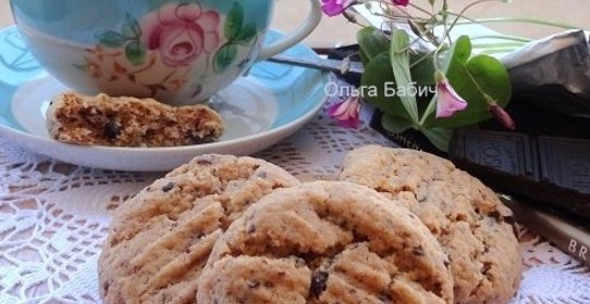 Постное кокосовое печенье с черным шоколадом