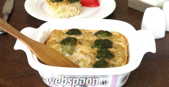 Овощная шарлотка с рыбой